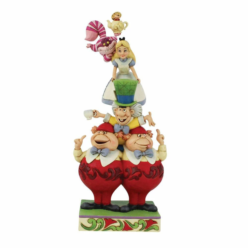 Promo ⌛ Alice In Wonderland Stacked Figurine By Enesco, LLC Disney Traditions - We're All Mad Here ⭐ 2 Alice In Wonderland Stacked Figurine By Enesco, LLC Disney Traditions - We're All Mad Here