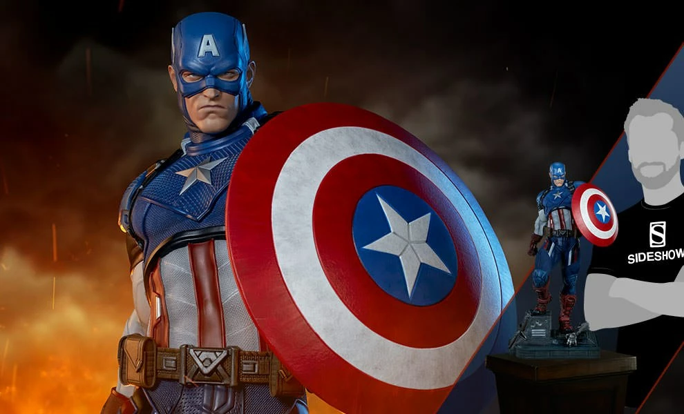 Promo ⭐ Captain America Premium Format™ Figure By Sideshow Collectibles Limited Edition 👍 2 Captain America Premium Format™ Figure By Sideshow Collectibles Limited Edition