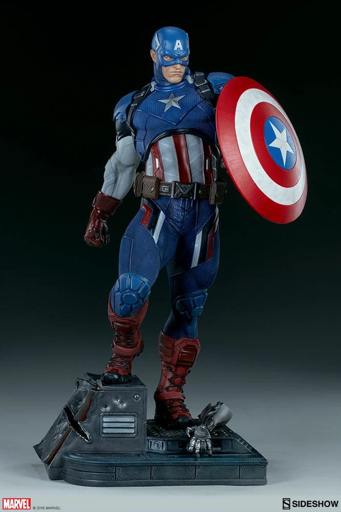 Promo ⭐ Captain America Premium Format™ Figure By Sideshow Collectibles Limited Edition 👍 27 Captain America Premium Format™ Figure By Sideshow Collectibles Limited Edition