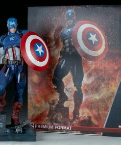 Promo ⭐ Captain America Premium Format™ Figure By Sideshow Collectibles Limited Edition 👍 50 Captain America Premium Format™ Figure By Sideshow Collectibles Limited Edition