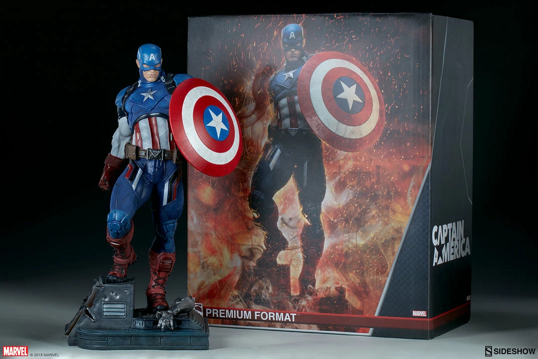 Promo ⭐ Captain America Premium Format™ Figure By Sideshow Collectibles Limited Edition 👍 15 Captain America Premium Format™ Figure By Sideshow Collectibles Limited Edition