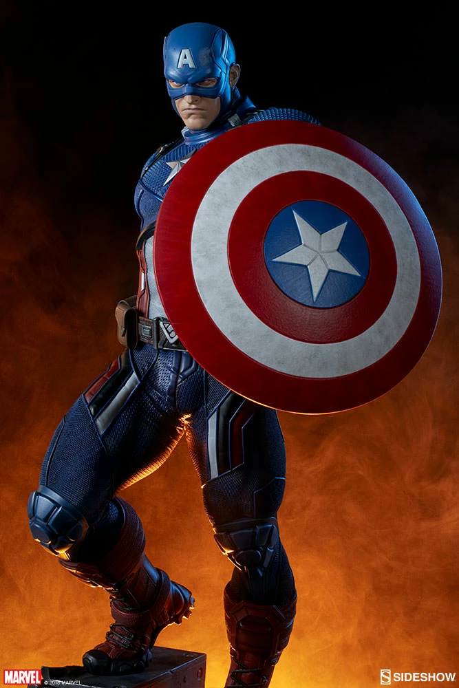 Promo ⭐ Captain America Premium Format™ Figure By Sideshow Collectibles Limited Edition 👍 35 Captain America Premium Format™ Figure By Sideshow Collectibles Limited Edition