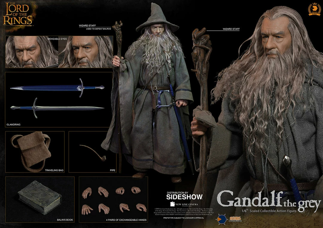 Promo ⭐ Gandalf The Grey Sixth Scale Figure By Asmus Collectible Toys The Lord Of The Rings – The Crown Series Sideshow ✨ 16 Gandalf The Grey Sixth Scale Figure By Asmus Collectible Toys The Lord Of The Rings – The Crown Series Sideshow
