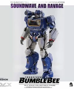 Soundwave & Ravage Collectible Figure By Threezero DLX Scale - Die-Cast Metal - Bumblebee Movie Transformers