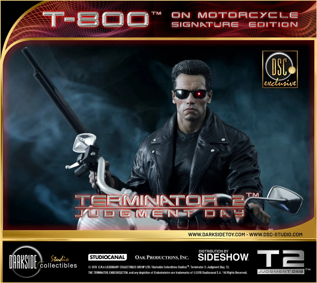 Best Sale ✔️ SIDESHOW COLLECTIBLES Terminator T-800 On Motorcycle Statue By DarkSide Collectibles Studio 1:4 Scale - Limited Signature Edition 💯 2 SIDESHOW COLLECTIBLES Terminator T-800 On Motorcycle Statue By DarkSide Collectibles Studio 1:4 Scale - Limited Signature Edition