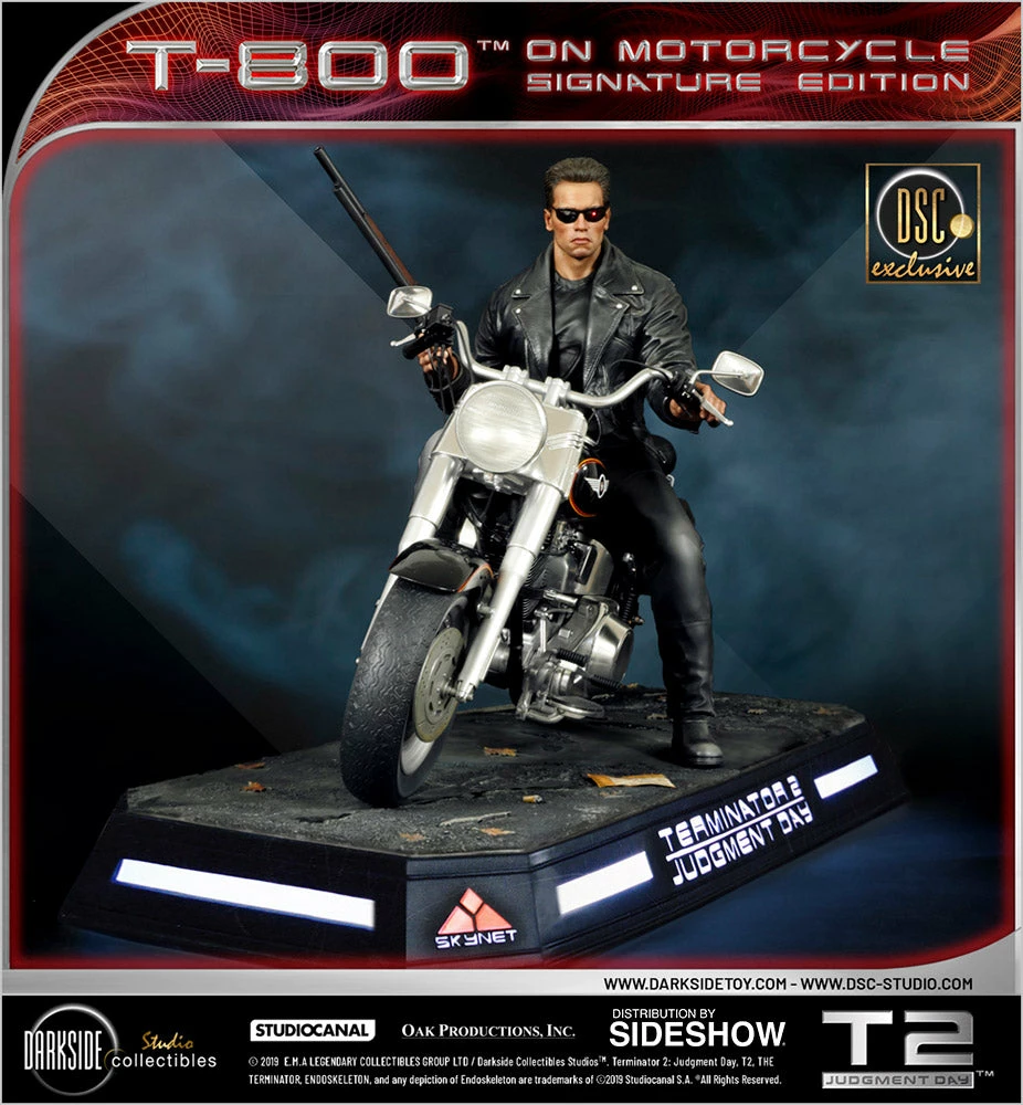 Best Sale ✔️ SIDESHOW COLLECTIBLES Terminator T-800 On Motorcycle Statue By DarkSide Collectibles Studio 1:4 Scale - Limited Signature Edition 💯 3 SIDESHOW COLLECTIBLES Terminator T-800 On Motorcycle Statue By DarkSide Collectibles Studio 1:4 Scale - Limited Signature Edition